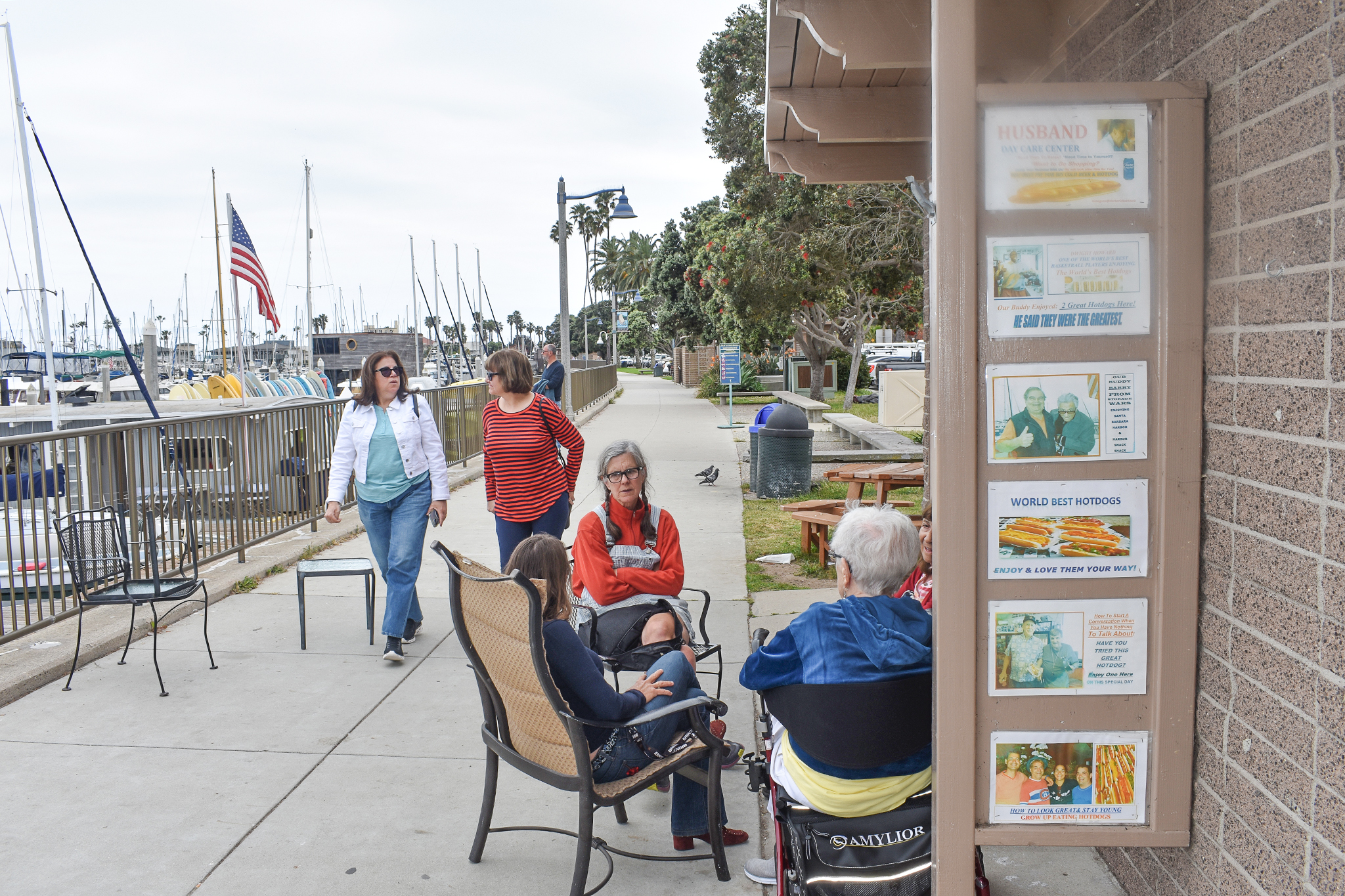 Boat Launch Hotdogs stand at Santa Barbara Harbor, a charming local hot dog spot sought out by visitors