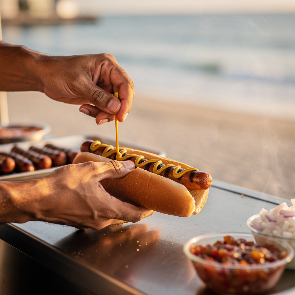 Boat Launch Hotdogs at Santa Barbara Harbor, a charming seaside hot dog stand with scenic harbor views